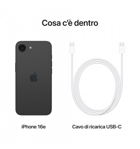 Apple iPhone 16e 15,5 cm (6.1") Double SIM iOS 18 5G USB Type-C 256 Go Noir