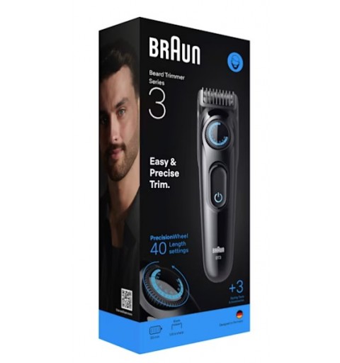 Braun BT3520 depiladora para la barba Batería 40 2 cm Negro, Azul