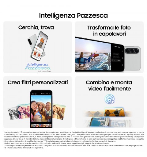Samsung Galaxy A56 5G, Smartphone con Funzioni intelligenti, Display Super AMOLED 6.7”, 8GB RAM, 256GB, Camera 50MP, Batteria