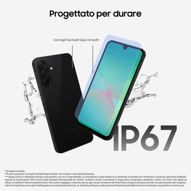 Samsung Galaxy A26 5G, Smartphone con Funzioni intelligenti, Display Super AMOLED 6.7”, 8GB RAM, 256GB, Batteria 5.000 mAh,