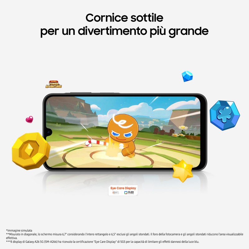Samsung Galaxy A26 5G, Smartphone con Funzioni intelligenti, Display Super AMOLED 6.7”, 8GB RAM, 256GB, Batteria 5.000 mAh,