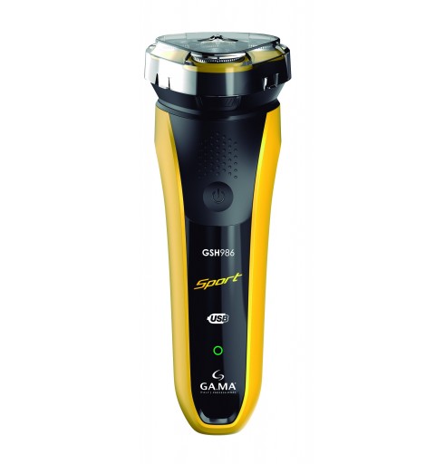 GA.MA GM0608 men's shaver Rotation shaver Trimmer Black, Yellow