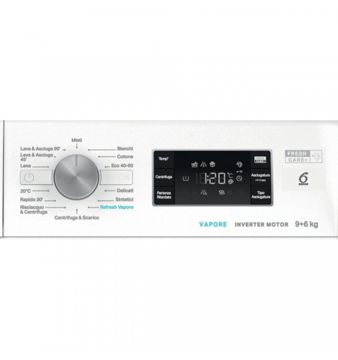 Whirlpool FFWDB 964489 BSV IT machine à laver avec sèche linge Pose libre Charge avant Blanc C