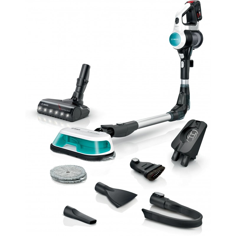 Bosch Scopa elettrica lavapavimenti 2in1 Unlimited 7 ProHygienic Aqua Bianco
