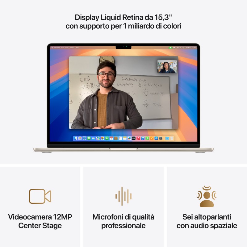 Apple MacBook Air Apple M M4 Ordinateur portable 38,9 cm (15.3") 16 Go 256 Go SSD Wi-Fi 6E (802.11ax) macOS Sequoia Beige