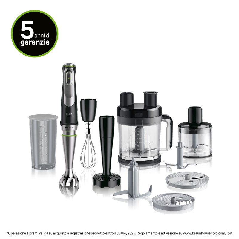 Braun MultiQuick 9 MQ 9187XLI 0,6 L Batidora de inmersión 1200 W Negro, Acero inoxidable
