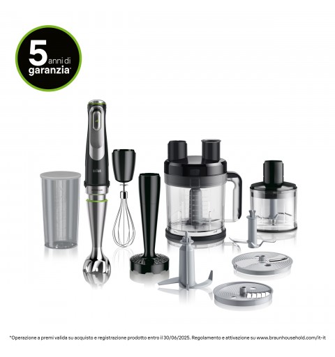 Braun MultiQuick 9 MQ 9187XLI 0,6 L Batidora de inmersión 1200 W Negro, Acero inoxidable