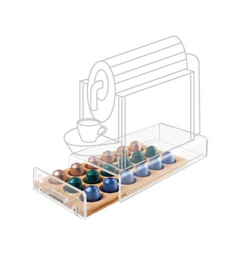Macom 836 Kaffeekapselhalter Holz Transparent