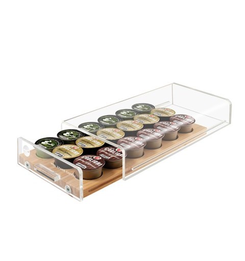 Macom 836 Kaffeekapselhalter Holz Transparent
