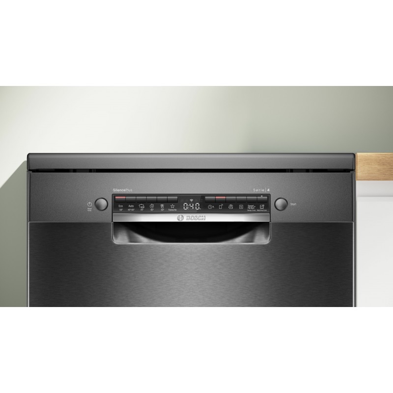 Bosch Serie 4 SMS4EMC06E Lavastoviglie da libera installazione 60 cm Acciaio nero Classe B