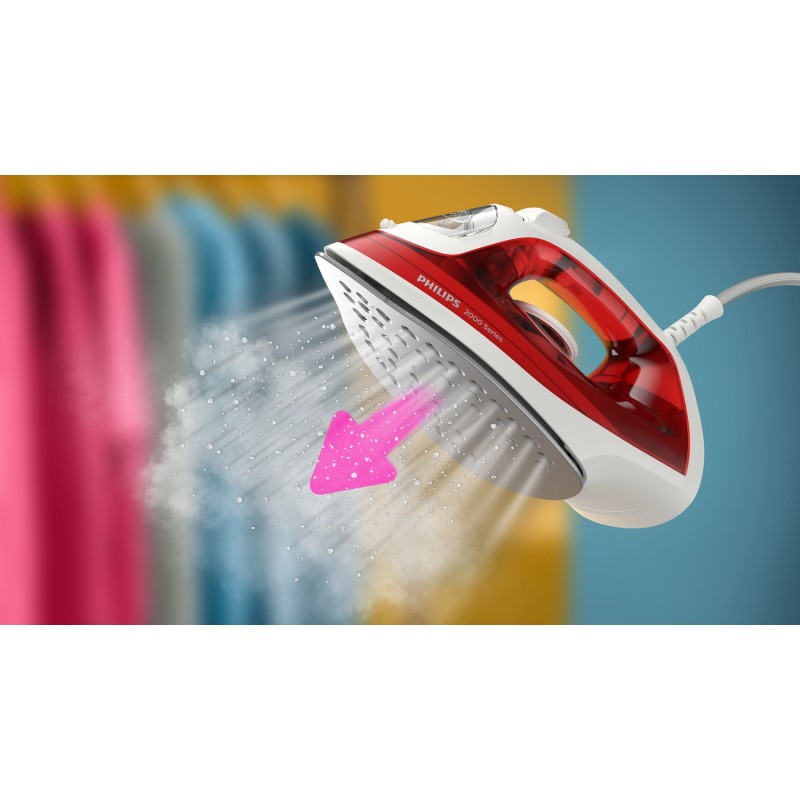 Philips 2000 series DST2010 40 plancha Plancha a vapor Suela antiadherente Rojo, Blanco