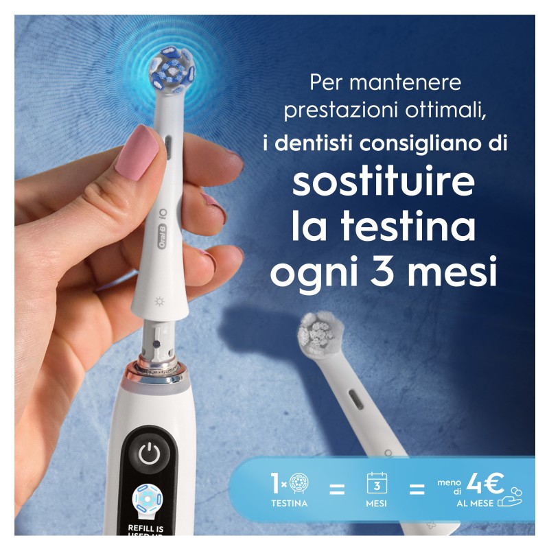 Oral-B Testine di Ricambio iO Series Ultimate Clean, Testine Rotonde Originali, Setole CrissCross per pulizia e rimozione della