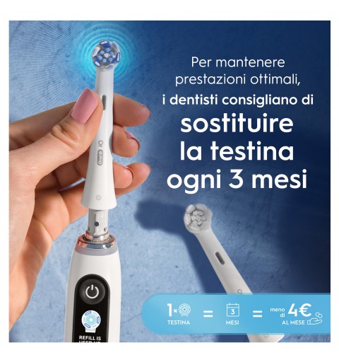 Oral-B Testine di Ricambio iO Series Ultimate Clean, Testine Rotonde Originali, Setole CrissCross per pulizia e rimozione della