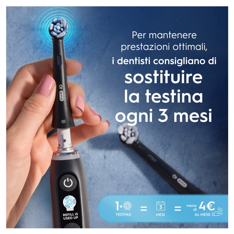 Oral-B Testine di Ricambio iO Series Ultimate Clean Black, testine rotonde di ricambio originali, con setole CrissCross per