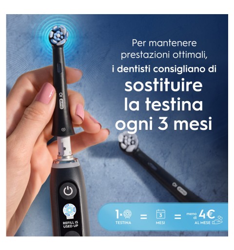 Oral-B Testine di Ricambio iO Series Ultimate Clean Black, testine rotonde di ricambio originali, con setole CrissCross per