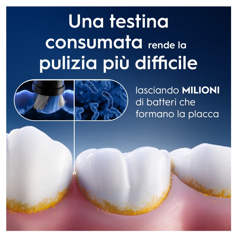 Oral-B Testine di Ricambio iO Series Ultimate Clean Black, testine rotonde di ricambio originali, con setole CrissCross per
