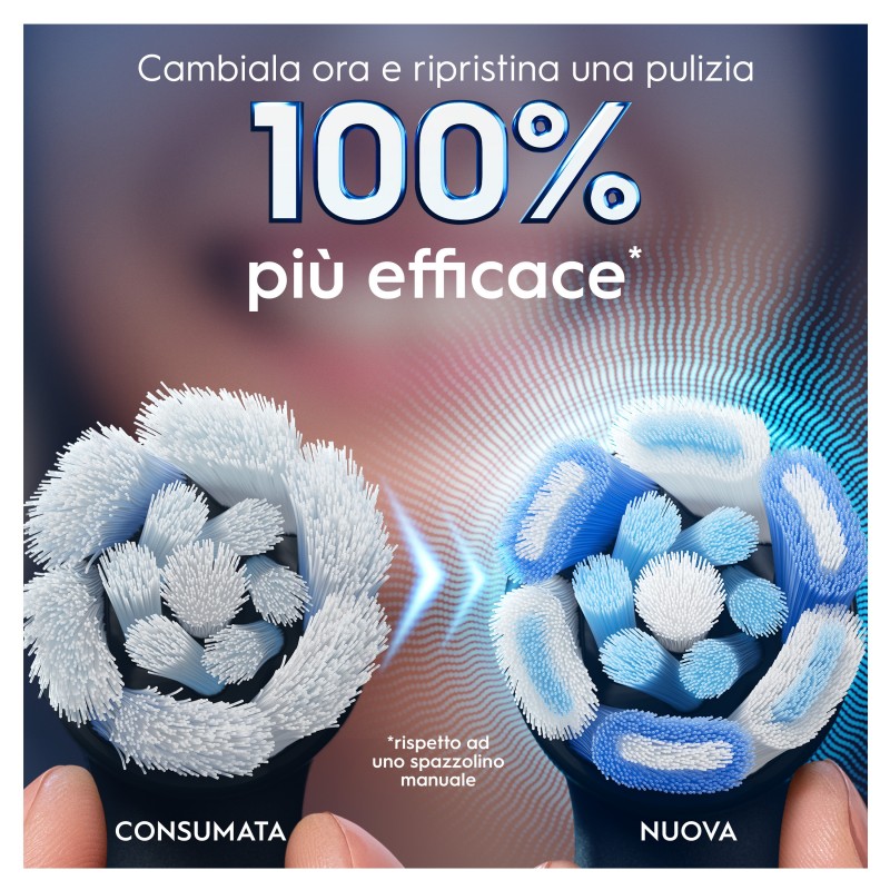 Oral-B Testine di Ricambio iO Series Ultimate Clean Black, testine rotonde di ricambio originali, con setole CrissCross per