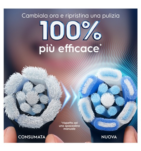 Oral-B Testine di Ricambio iO Series Ultimate Clean Black, testine rotonde di ricambio originali, con setole CrissCross per