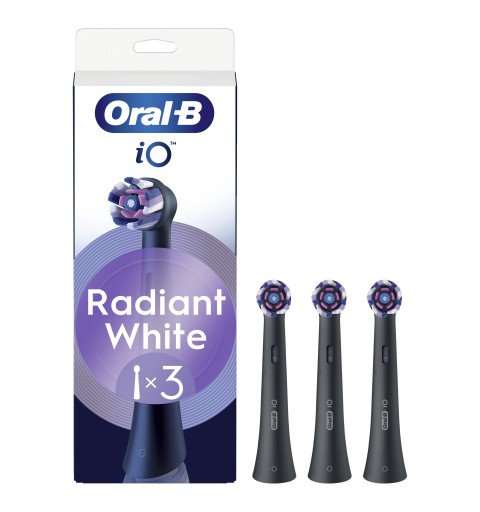 Oral-B Testine di Ricambio iO Series Radiant White Black, testine rotonde di ricambio originali, setole angolate per una