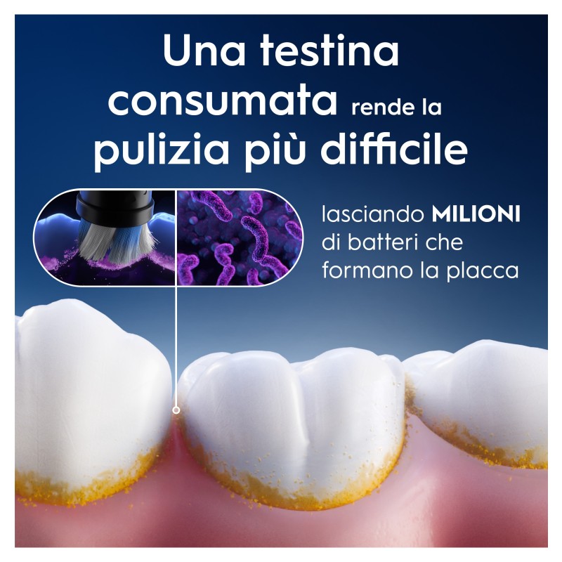 Oral-B Testine di Ricambio iO Series Radiant White Black, testine rotonde di ricambio originali, setole angolate per una