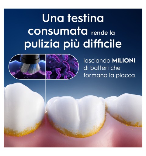 Oral-B Testine di Ricambio iO Series Radiant White Black, testine rotonde di ricambio originali, setole angolate per una