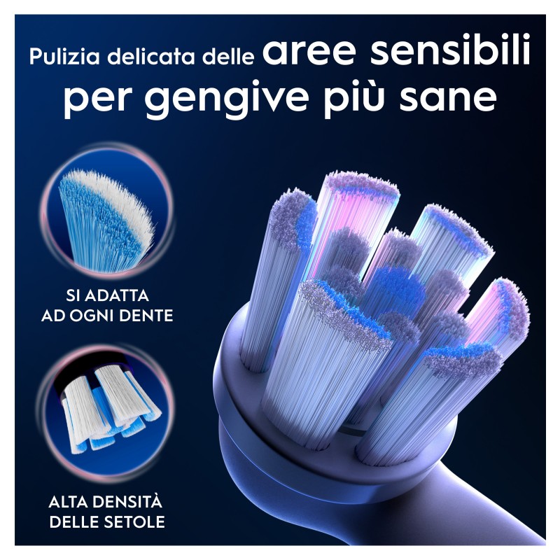 Oral-B Testine di Ricambio iO Series Gentle Care Bianche, Testine Rotonde Originali, per Gengive Sensibili, 2 Testine