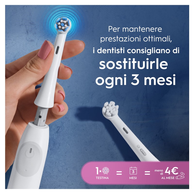 Oral-B Testine di Ricambio iO Series Gentle Care Bianche, Testine Rotonde Originali, per Gengive Sensibili, 2 Testine