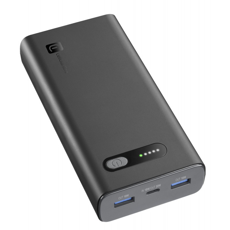 Cellularline PBFAST01PD20000K power bank Lithium-Ion (Li-Ion) 20000 mAh Black