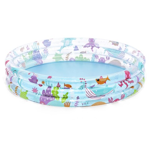 Bestway Pataugeoire gonflable pour enfants trois anneaux Deep Dive 1,52 m x 30 cm