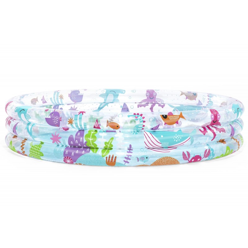 Bestway Pataugeoire gonflable pour enfants trois anneaux Deep Dive 1,52 m x 30 cm