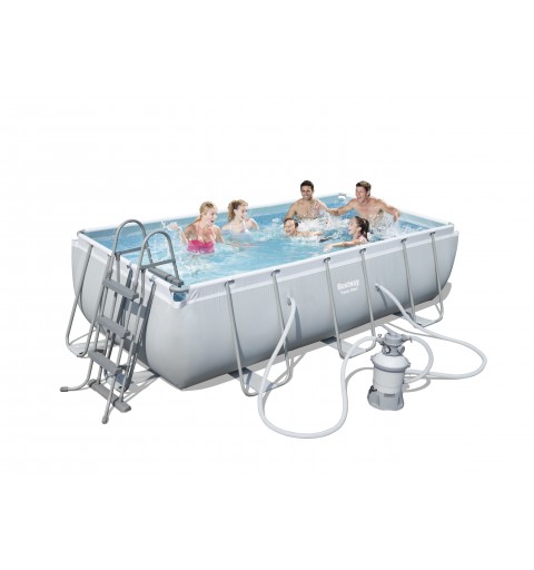 Bestway Power Steel 56442 piscina fuori terra Piscina con bordi Piscina rettangolare 6478 L Blu, Grigio