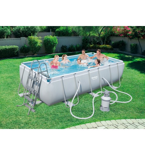 Bestway Power Steel Rectangular 4.04m x 2.01m x 1.00m, Grey Blue