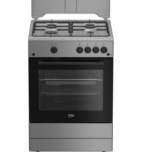 Beko Forno a Gas,coperchio in metallo, ventilazione tangenziale, Classe A, Inox