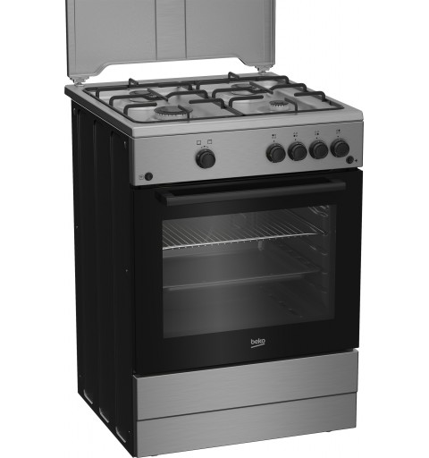 Beko Forno a Gas,coperchio in metallo, ventilazione tangenziale, Classe A, Inox