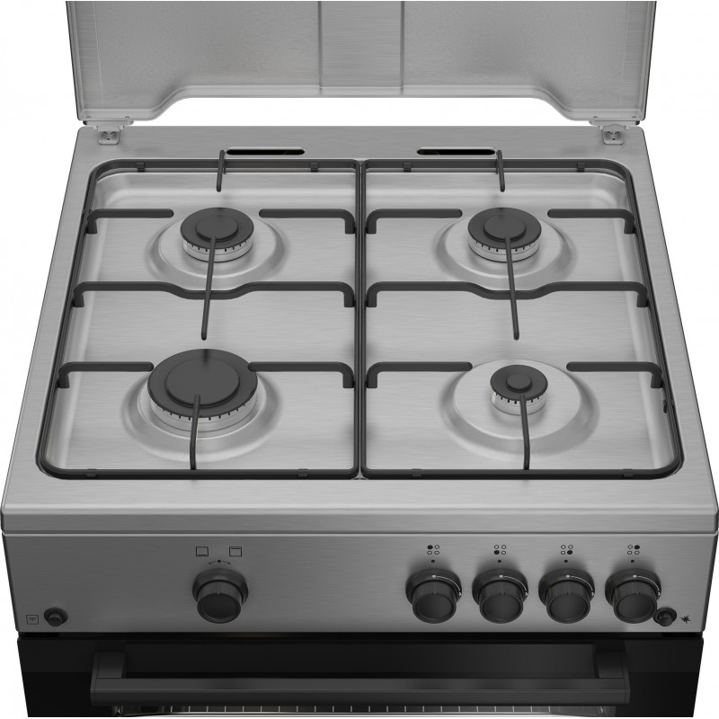 Beko Forno a Gas,coperchio in metallo, ventilazione tangenziale, Classe A, Inox