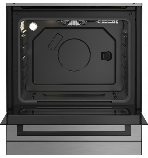 Beko Forno a Gas,coperchio in metallo, ventilazione tangenziale, Classe A, Inox