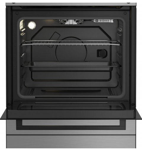 Beko Forno a Gas,coperchio in metallo, ventilazione tangenziale, Classe A, Inox