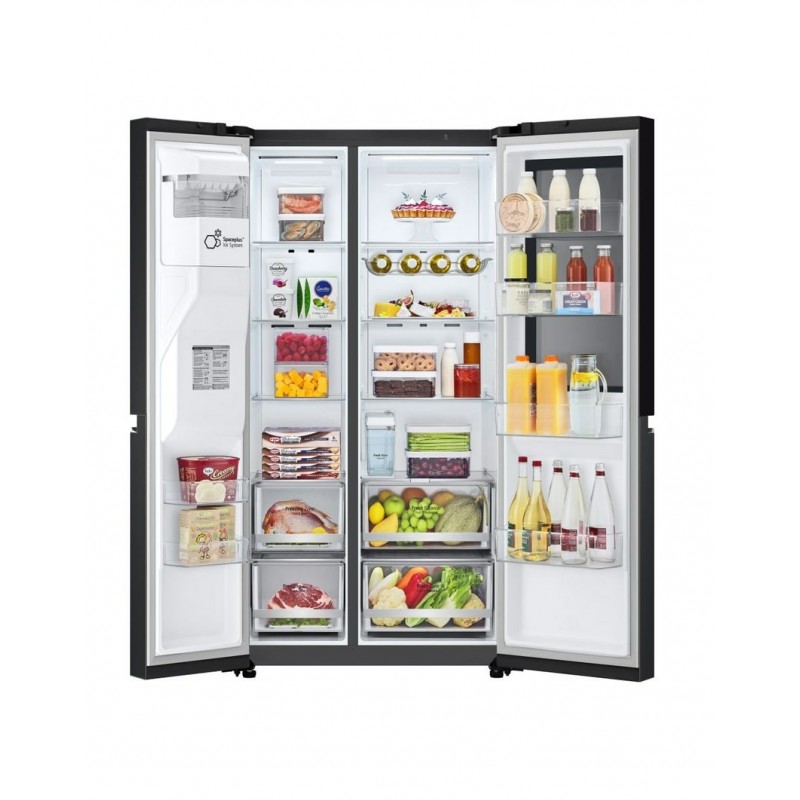 LG InstaView GSGV80EPLL side-by-side refrigerator Freestanding 635 L E Black