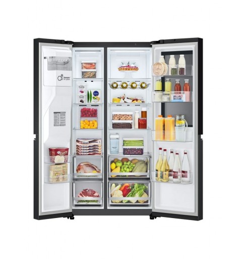 LG InstaView GSGV80EPLL side-by-side refrigerator Freestanding 635 L E Black