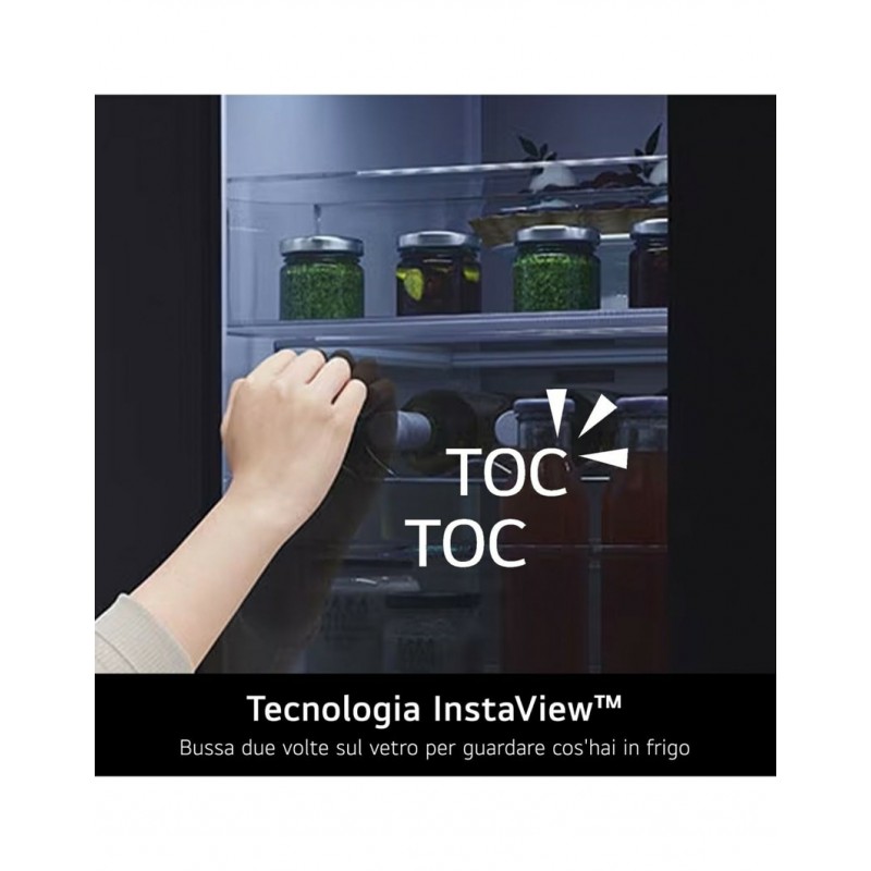 LG InstaView GSGV80EPLL side-by-side refrigerator Freestanding 635 L E Black