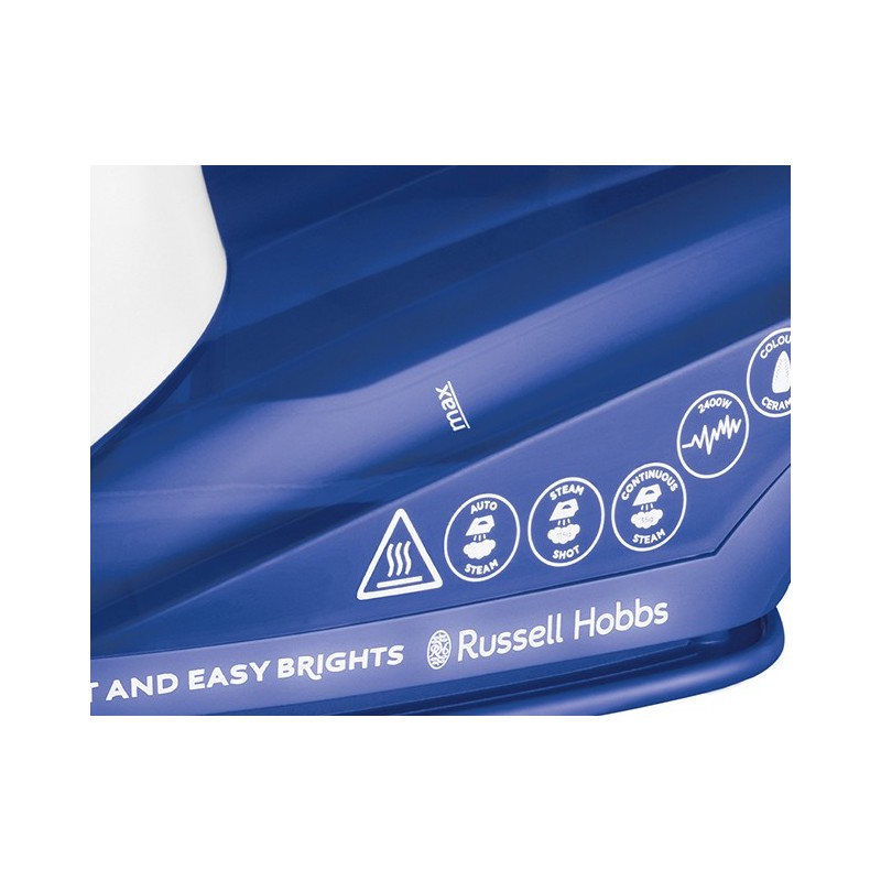 Russell Hobbs 26483-56 plancha Plancha a vapor Suela de cerámica 2400 W Azul, Blanco