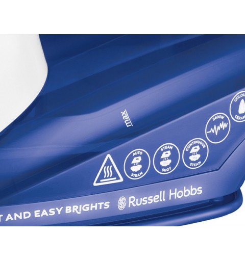 Russell Hobbs 26483-56 ferro da stiro Ferro a vapore Piastra in Ceramica 2400 W Blu, Bianco