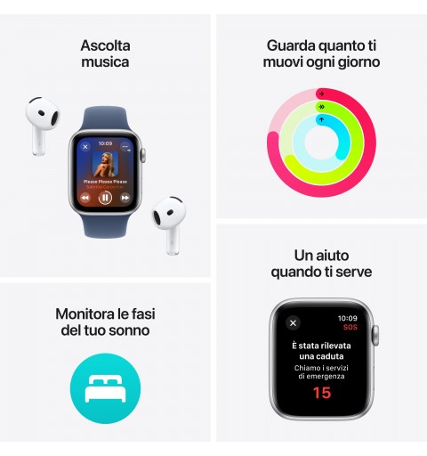Apple Watch SE OLED 40 mm Digital 324 x 394 Pixeles Pantalla táctil Negro Wifi GPS (satélite)