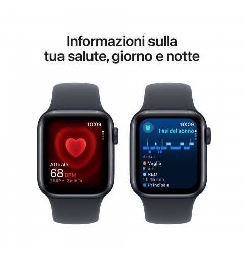 Apple Watch SE OLED 40 mm Digital 324 x 394 Pixeles Pantalla táctil Negro Wifi GPS (satélite)