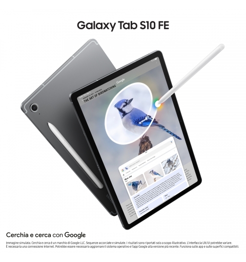 Samsung Galaxy Tab S10 FE Samsung Exynos 256 GB 27,7 cm (10.9") 12 GB Wi-Fi 6 (802.11ax) Android 15 Gris