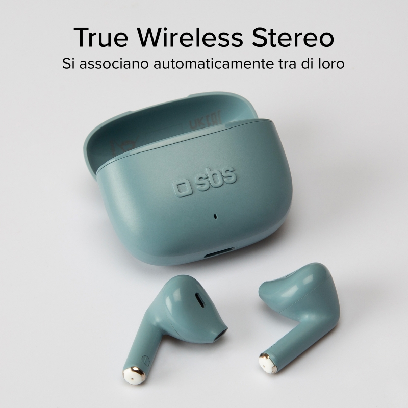 SBS Go Pods Headset True Wireless Stereo (TWS) In-ear Calls Music USB Type-C Bluetooth Green, Petrol colour