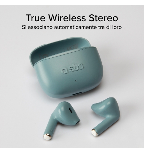 SBS Go Pods Headset True Wireless Stereo (TWS) In-ear Calls Music USB Type-C Bluetooth Green, Petrol colour