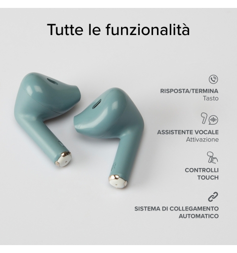 SBS Go Pods Headset True Wireless Stereo (TWS) In-ear Calls Music USB Type-C Bluetooth Green, Petrol colour