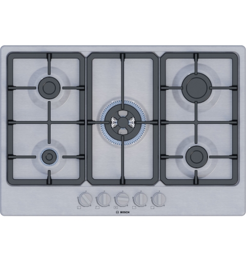 Bosch Serie 4 PGQ7B5K90 plaque Acier inoxydable Intégré 75 cm Gaz 5 zone(s)