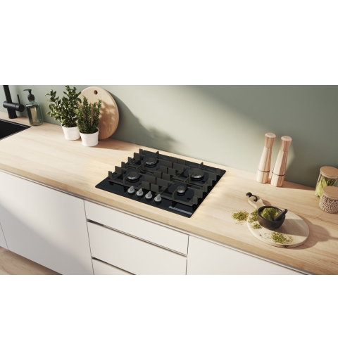 Bosch Serie 4 PNP6B6K40 hob Black Built-in 59 cm Gas 4 zone(s)